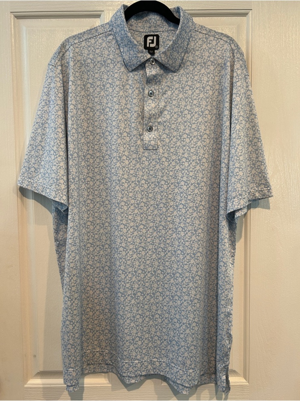 FootJoy Sky Blue with Micro Floral Golf Polo